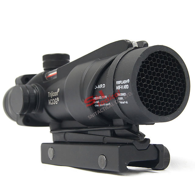 4x32 ACOG Style Scope w/ real Red Green Fiber Crosshair